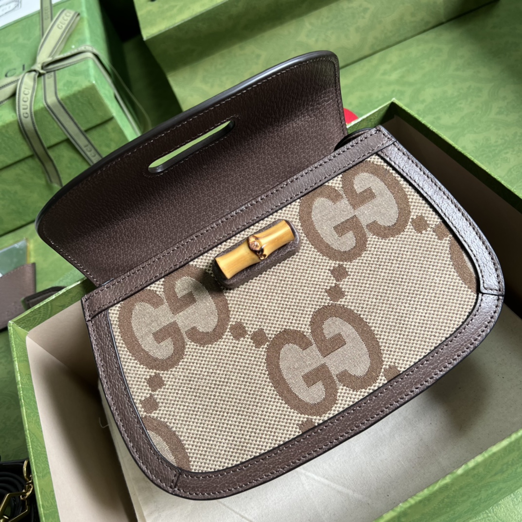 Bagsaaa Bamboo 1947 Aria Top Handle Canvas Leather Bag - 21x15x7cm