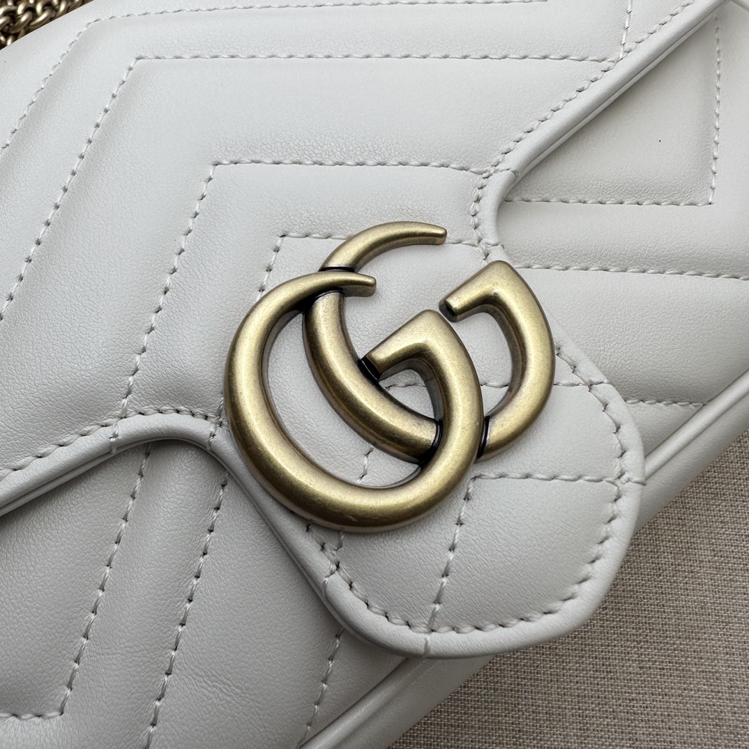Bagsaaa Gvc*1 GG Marmont mini bag 751526 white - 21x12x5cm
