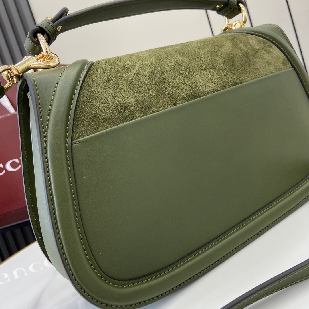 Bagsaaa Gvc*1 Blondie medium top handle bag 815719 green suede - 32 x 17 x 10cm