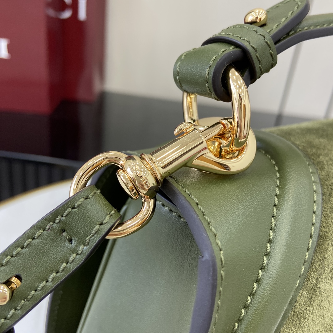 Bagsaaa Gvc*1 Blondie medium top handle bag 815719 green suede - 32 x 17 x 10cm