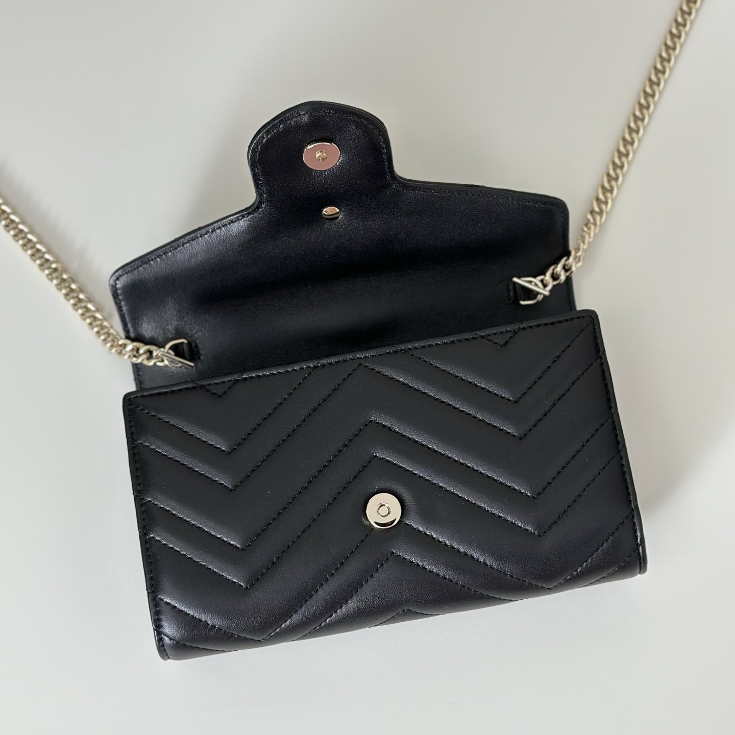 Bagsaaa Gvc*1 GG Marmont wallet on chain 837745 black - 19.5cm